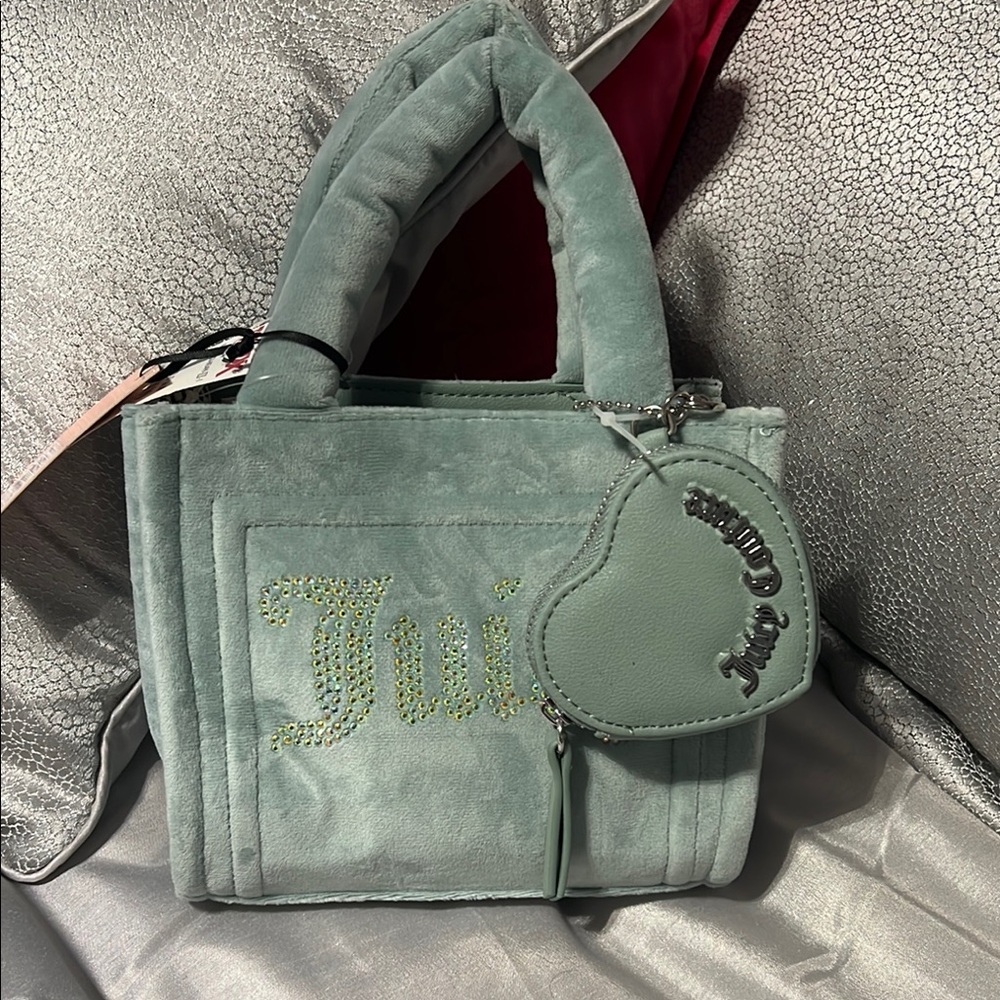 Juicy Couture Green Velvet Tote Bag